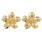 Ladies Classic Estate 18K Yellow Gold Floral Design Ring & Earrings Jewelry Set