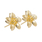 Ladies Classic Estate 18K Yellow Gold Floral Design Ring & Earrings Jewelry Set