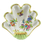 Herend Hungary Queen Victoria Butterfly Flowers Scalloped Shell Dish Decor 2PCS