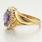 Gorgeous Vintage Ladies 10K Yellow Gold Marquise Deep Purple CZ Ring Jewelry