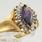 Gorgeous Vintage Ladies 10K Yellow Gold Marquise Deep Purple CZ Ring Jewelry