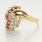 Fine Edwardian Ladies 14k Yellow Gold Ruby Diamond 0.65CTW Ring Jewelry