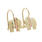 10K Yellow Gold Elephant-Shaped Kidney Hook 15MM Earrings