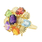 Estate Ladies 14K Yellow Gold Multi Color Gemstone Cocktail Ring Earrings Set