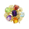 Estate Ladies 14K Yellow Gold Multi Color Gemstone Cocktail Ring Earrings Set