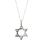 Estate 925 Silver 20mm Star of David Charm Pendant & 16" Cable Chain Necklace