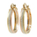 Ladies Classic Estate 14K Tricolor Textured Gold Hoop 30MM Saddle Back Earrings 