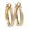 Ladies Classic Estate 14K Tricolor Textured Gold Hoop 30MM Saddle Back Earrings 