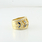 Jaw Dropping 18K Yellow Gold Estate Round Diamond & Marquise Sapphire Band Ring 