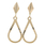 Ladies Classic Estate 10K Yellow Gold Diamond-Cut Teardrop Drop Dangle Earrings