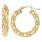 Ladies Classic Estate 14K Yellow Gold Braided Design Hoop Earrings - 25mm