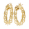 Ladies Classic Estate 14K Yellow Gold Braided Design Hoop Earrings - 25mm