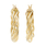 Ladies Classic Estate 14K Yellow Gold Braided Design Hoop Earrings - 25mm