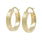 Ladies Classic Estate 14K Brushed & Polished Yellow Gold Huggie Hoop Earrings