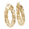 Ladies Classic Estate 14K Yellow Gold Braided Design Hoop Earrings - 25mm