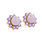 Ladies Estate 10K Yellow Gold Lilac Jade & Purple Amethyst Halo Gemstone Pendant and Earrings Jewelry Set