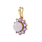 Ladies Estate 10K Yellow Gold Lilac Jade & Purple Amethyst Halo Gemstone Pendant and Earrings Jewelry Set