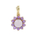 Ladies Estate 10K Yellow Gold Lilac Jade & Purple Amethyst Halo Gemstone Pendant and Earrings Jewelry Set