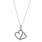 Ladies Vintage Estate 925 Sterling Silver Diamond Entwined Double Heart Pendant & Chain Necklace