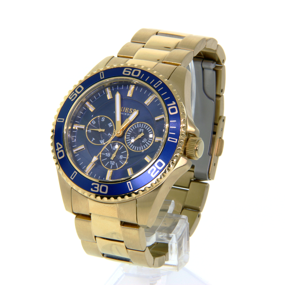 Gold-Tone Stainless Blue 45mm Watch - U0172G5 - Mint | 777jewelry.com