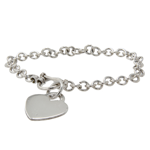 Heart Chain Bracelet Silver / 6.5