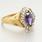 Gorgeous Vintage Ladies 10K Yellow Gold Marquise Deep Purple CZ Ring Jewelry