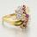 Fine Edwardian Ladies 14k Yellow Gold Ruby Diamond 0.65CTW Ring Jewelry