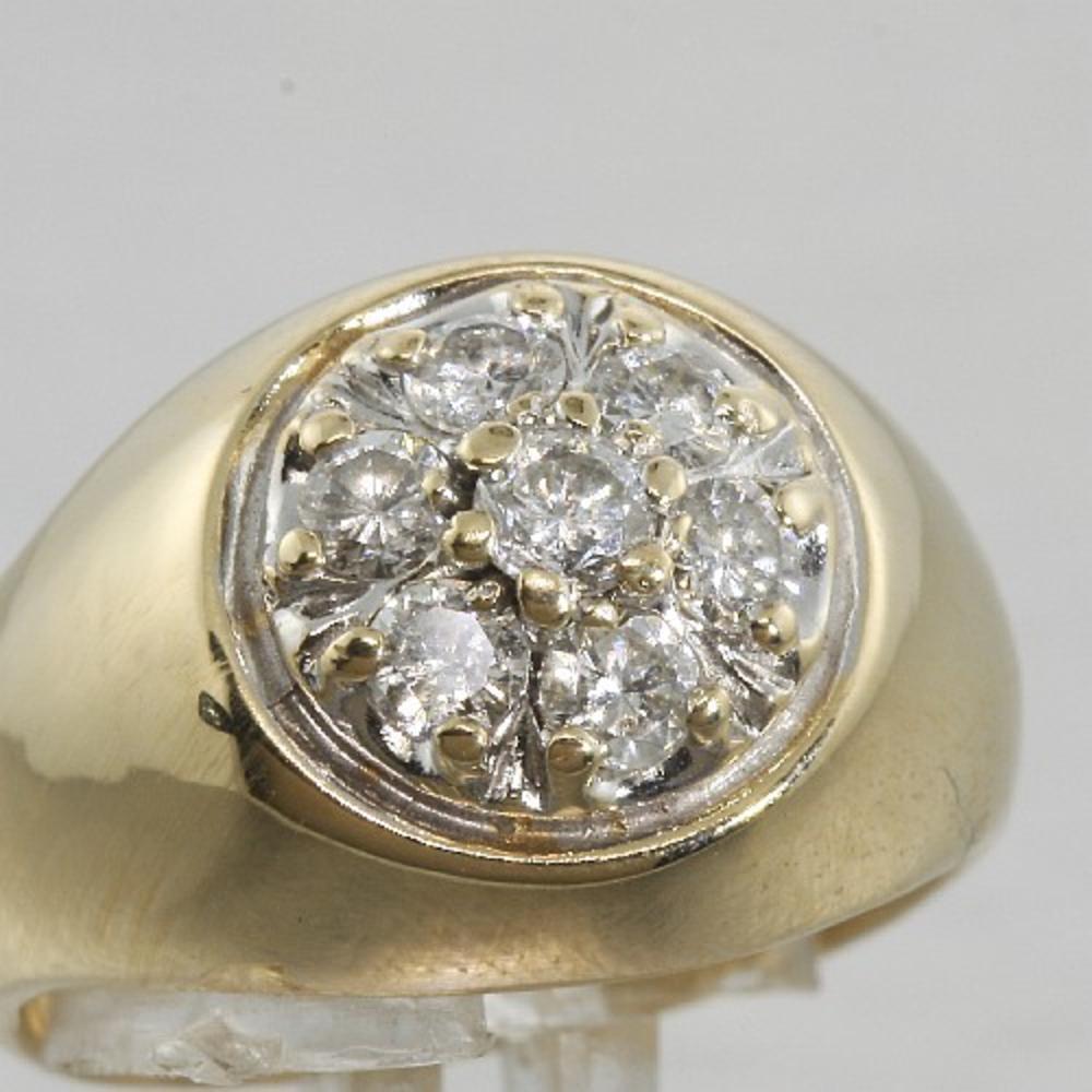 Vintage Mens 14k Gold Diamond Cluster Ring Jewelry | Online Pawn Shop