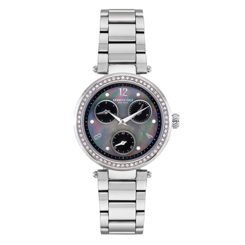 Kenneth Cole Crystal Accented MOP Dial Multi-Function Ladies Watch ...