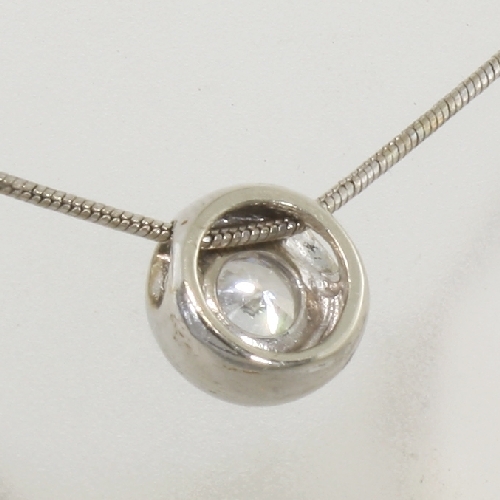 0.25ct Diamond Modern 14k Gold Slide Pendant & Chain