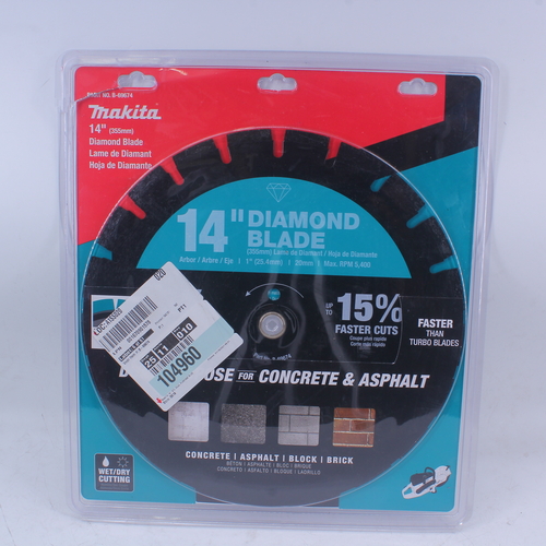 Makita B-69674 14-Inch Diamond Blade, Segmented, Dual Purpose ...