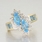 Womens Vintage Estate 14K Yellow Gold Blue Topaz Cocktail Statement Ring