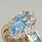 Womens Vintage Estate 14K Yellow Gold Blue Topaz Cocktail Statement Ring