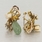 Estate 10K Yellow Gold Jade & Diamond Jewelry Set