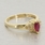 Vintage Ladies 14k Yellow Gold Ruby & Diamond Right Hand Ring Jewelry