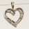 Lovely Vintage Estate 10K White Gold Baguette Diamond Heart Shape Pendant