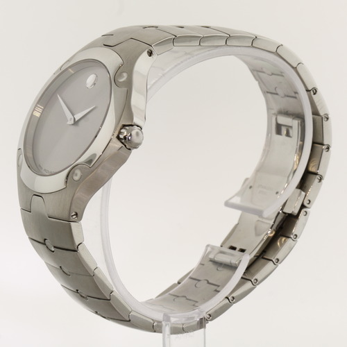 Montre Movado Valeto Acier Inoxydable - Lunette Diamants, Cadran Noir Museum - Occasion En Bon état