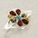 Vintage Estate Classic 925 Silver Flower Green Honey Cognac 50MM Brooch Pin