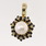 Vintage 14K Yellow Gold Pearl Sapphire Diamond Cluster Pendant