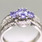 Stunning Ladies 14K White Gold Tanzanite Round Diamond 1.00CTW Ring Jewelry 