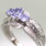 Stunning Ladies 14K White Gold Tanzanite Round Diamond 1.00CTW Ring Jewelry 