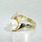 Classic Estate Ladies 18K Yellow Gold Pearl Diamond Heirloom Ring