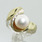 Classic Estate Ladies 18K Yellow Gold Pearl Diamond Heirloom Ring