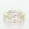 Modern Womens 14K Yellow White Gold Diamond Statement Right Hand Ring