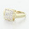 Modern Womens 14K Yellow White Gold Diamond Statement Right Hand Ring