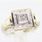 Modern Womens 14K Yellow White Gold Diamond Statement Right Hand Ring