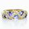 Womens Vintage 14K Yellow Gold Diamond Purple Gemstone Anniversary Ring Band 