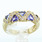 Womens Vintage 14K Yellow Gold Diamond Purple Gemstone Anniversary Ring Band 