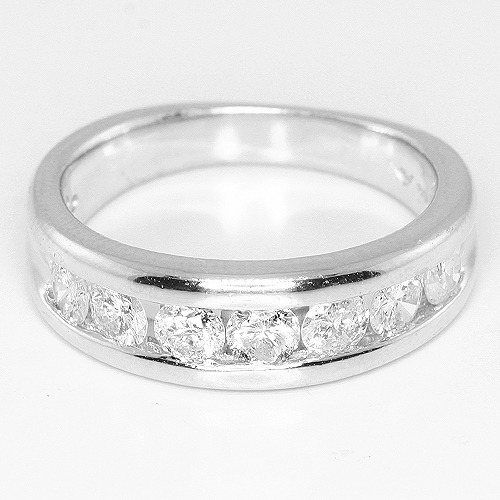 Spectacular Ladies Platinum Round Diamond Anniversary Band Ring