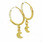 Dazzling Ladies 21K Yellow Gold Dangling Moon Hoop Earring Set 